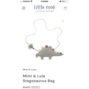 Girls' Mimi & Lula Silver Glitter Stegosaurus Bag One Size Multicolor (No strap)